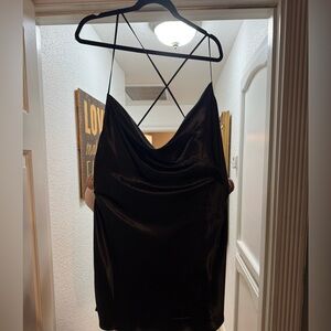 H&M Black Backless Satin Dress